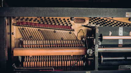 close up of old piano