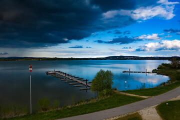 Contrary weather over lake Altmühlsee