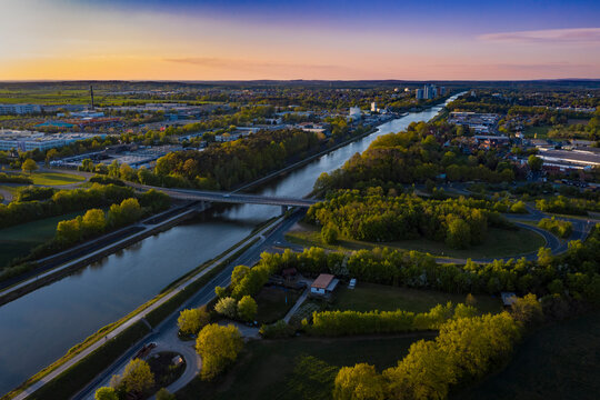 Aerial view of Rhine&ndash;Main&ndash;Danube-Canal Erlangen
