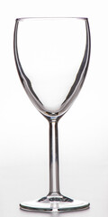 empty wine glass on a white background