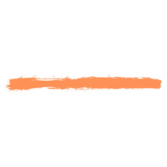 Brushstroke left a orange paint imprint. Paintbrush texture in brushstroke form. Recolorable shape isolated from background. Vector illustration is a graphic element for artistic design projects.