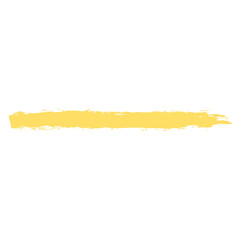 Brush stroke left a yellow paint imprint. Paintbrush texture in brushstroke form. Recolorable shape isolated from background. Vector illustration is a graphic element for artistic design projects.