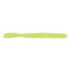 Brushstroke left a green paint imprint. Paintbrush texture in brushstroke form. Recolorable shape isolated from background. Vector illustration is a graphic element for artistic design projects.