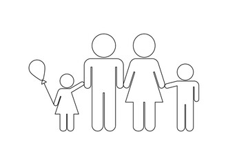 Happy international day of families. Vector illustration. FAMILY = Father mother, I love you.