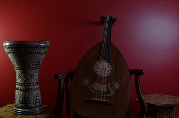 The Oud, or short neck Lute popular music instrument in Middle Eastern culture