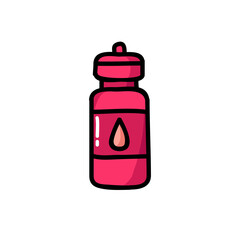 sports water bottle doodle icon, vector illustration