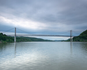 A landscape view of the Bear Mt Bridge in the Hudson Valley