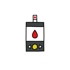 glucose meter doodle icon, vector illustration