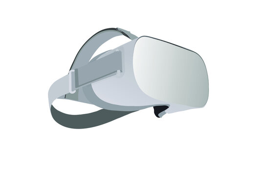 Virtual reality Glasses silver icon or helmet. Best vr headset for computer, phone or smart phone. Experience with VR goggles. Modern tech vector illustration.