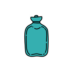 rubber heating pad doodle icon, vector illustration