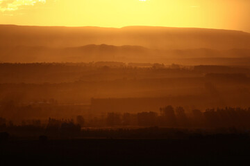 sunset with sky in autumn afternoons
