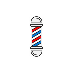 Barber pole icon flat vector illustration