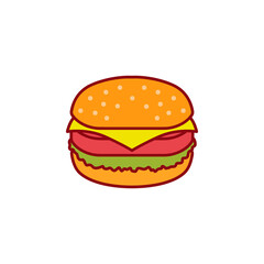 Burger icon logo vector illustration