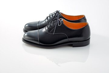 綺麗な革製の黒いビジネスシューズ