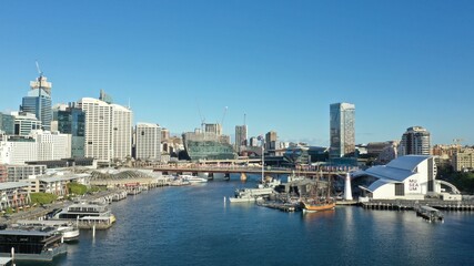 Obraz premium Drone photograph collection of Sydney's CBD and surrounds taken from over the harbour.
