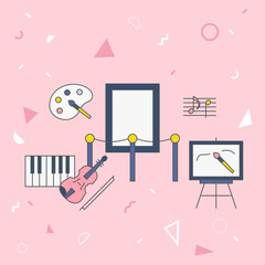 Art and music vector illustration.