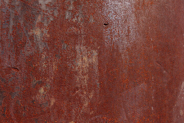 Deep Red Rusty iron or steel texture and surface. Vintage and industrial concept, Rust on metal material with scratch and bumpy surface.  