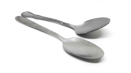 Two Coffee Spoon stainless steel isolated on white background