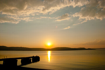 Obraz premium Munising Bay Sunset, Michigan, USA