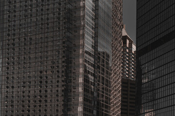 Hong Kong Business Building Closed up; Black and Golden color