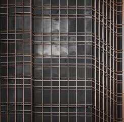 Hong Kong Business Building Closed up; Black and Golden color