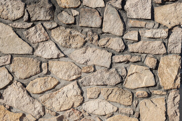 Closeup of an old stone wall background