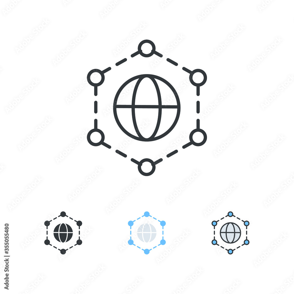 Poster worldwide or world earth globe for global networking technology and social connection. business netw
