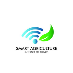 smart agriculture logo icon for startup farming company with internet of things database technology