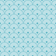 Japanese waves. Circles Vector seamless illusion .