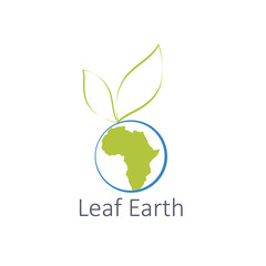 leaf and earth logo go green concept