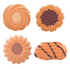  butter cookies  isolated on white background