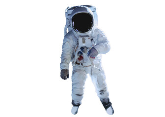 Single space Astronaut with black glas on the helmet isolated on white background. Elements of this image were furnished by NASA