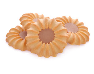  butter cookies  isolated on white background