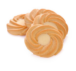  butter cookies  isolated on white background