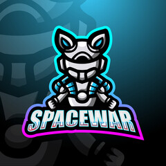 Space war mascot esport logo design