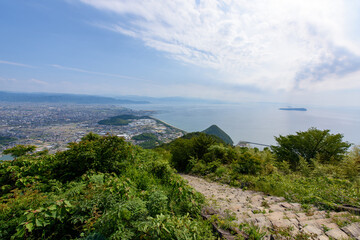 高屋神社、風景、日本、香川、観音寺、瀬戸内海、階段