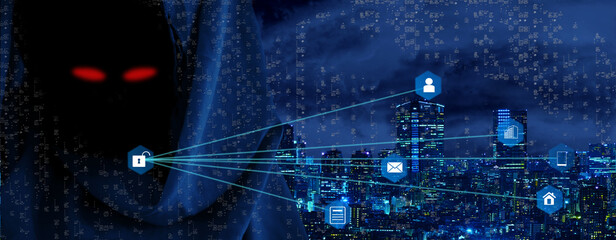 ハッカーによるデータ流出のイメージ
