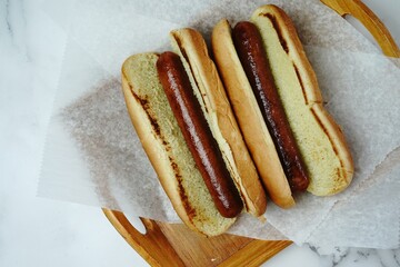 Homemade hot dogs