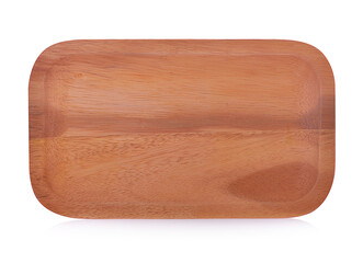 Wooden plate  isolated on white background.