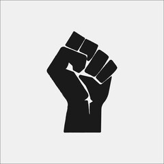 Black Lives Matter Icon. Strong Hand Symbol. Vector Illustration - obrazy, fototapety, plakaty