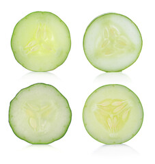 Fresh cucumber isolated on white background