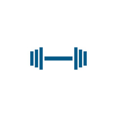 Barbell Line Blue Icon On White Background. Blue Flat Style Vector Illustration