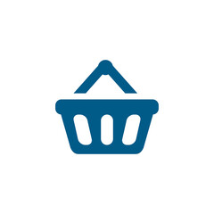 Basket Blue Icon On White Background. Blue Flat Style Vector Illustration