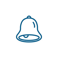 Bell Blue Icon On White Background. Blue Flat Style Vector Illustration