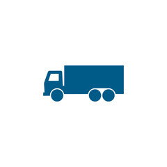 Big Truck Blue Icon On White Background. Blue Flat Style Vector Illustration
