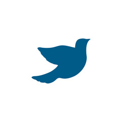 Bird Blue Icon On White Background. Blue Flat Style Vector Illustration