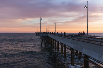 Obraz premium Venice Fishing Pier at sunset