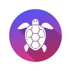 Fototapeta premium Sea Turtle Icon with Shadow. 
