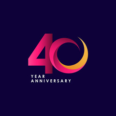40 Years Anniversary Celebration Vector Template Design Illustration