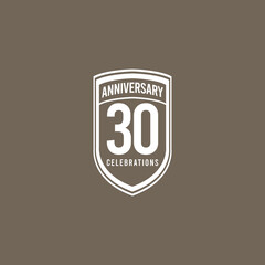 30 Years Anniversary Celebration Retro Classic Vector Template Design Illustration